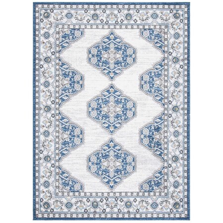 Safavieh 9 x 12 ft. Power Loomed Liberty 700 Polyester Indoor & Outdoor Rectangle Rug, Dark Blue & Ivory LIB753N-9